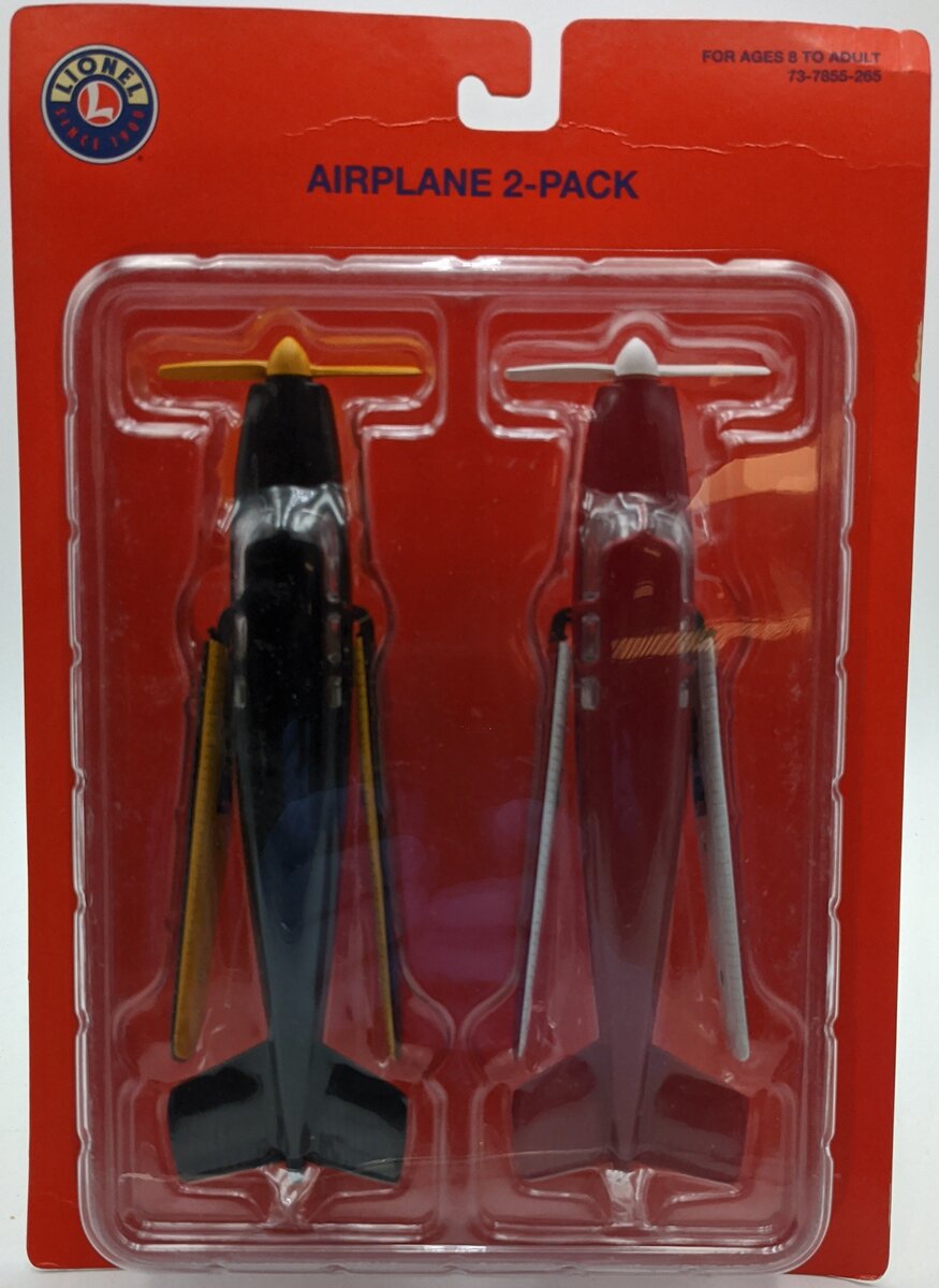 Lionel 73-7855-265 Black & Yellow and Red & White 6800 Type Airplanes (Set of 2)