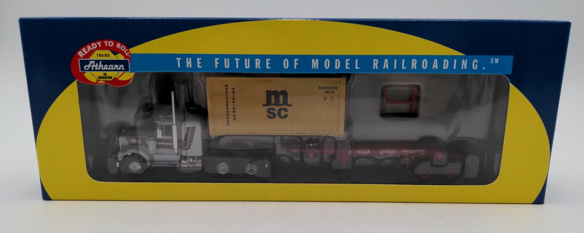 Athearn 92639 HO Scale MSC Kenworth with 20' Container & Chasis