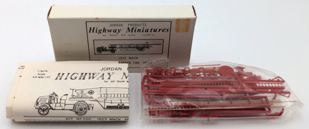 Jordan Products C-220 HO Highway Miniatures Aeria Ladder Fire Truck