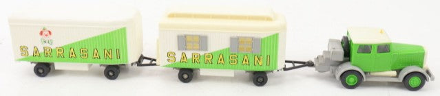 Wiking 29853 HO Scale Hanomag mit zwei Zirkusanh Sarrasani Tractor w/ 2 Trailers