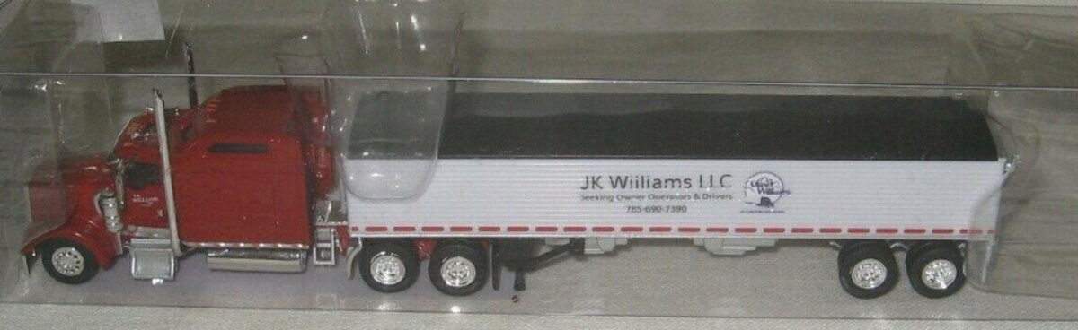 Trucks N'' Stuff TNS082 HO J.K. Williams LLC Kenworth W900L W/Grain Trailer