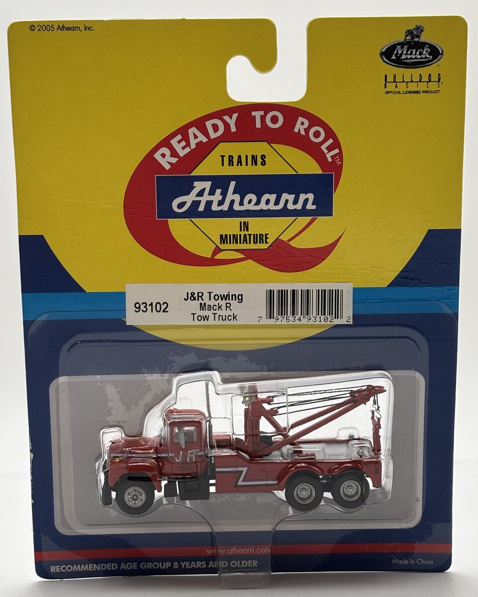 Athearn 93102 HO J&R Towing Mack R Tow Truck