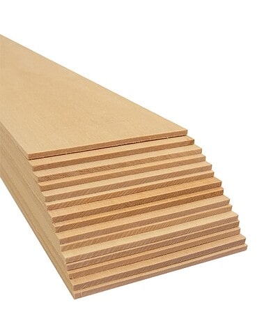 Bud Nosen Models 3164 1/16" x 4" x 24" Basswood Sheets (Pack of 15)