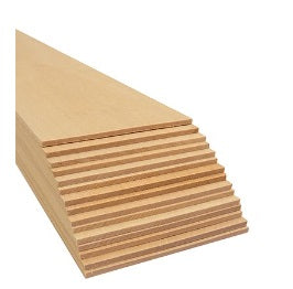 Bud Nosen Models 3264 1/8" x 4" x 24" Basswood Sheets (Pack of 15)