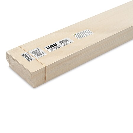 Bud Nosen Models 3364 3/16" x 4" x 24" Basswood Sheets (Pack of 10)