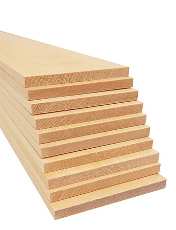 Bud Nosen Models 3463 1/4" x 3" x 24" Basswood Sheets (Pack of 10)