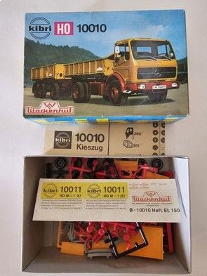 Kibri 10010 HO Scale Mercedes 2-Axel Wackenhut Gravel Tractor with Trailer Kit