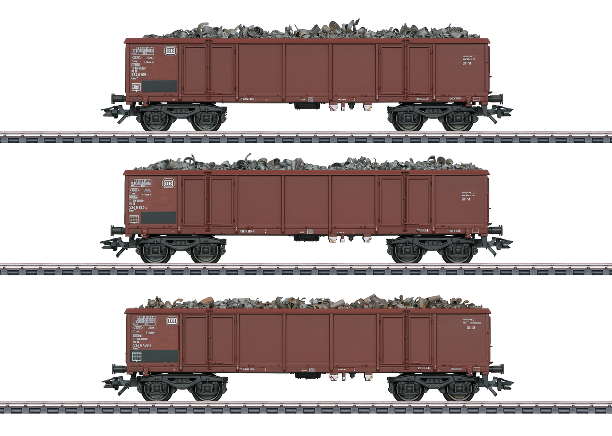 Marklin 46914 HO Scale DB 3 Car Gondola Freight Set