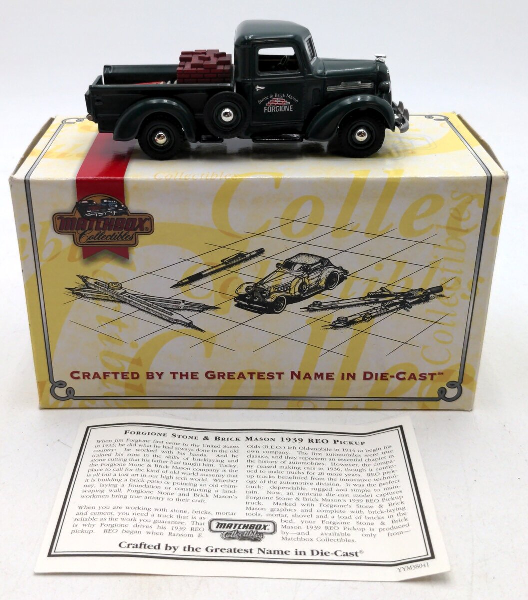 Matchbox YYM38041 Forgione Stone & Brick Mason 1939 REO Pick - Up