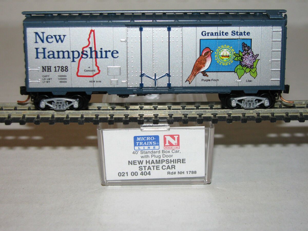 Micro-Trains 02100404 N New Hampshire State 40' Plug Door Boxcar #1788 NIB