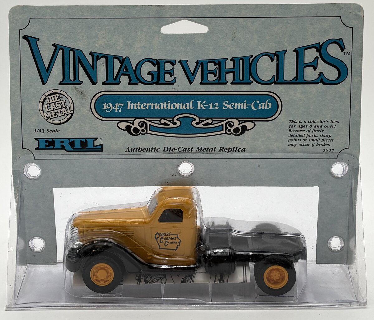 Ertl 2627 1:43 Yellow 1947 International K-12 Semi-Cab Vinatge Vehicles