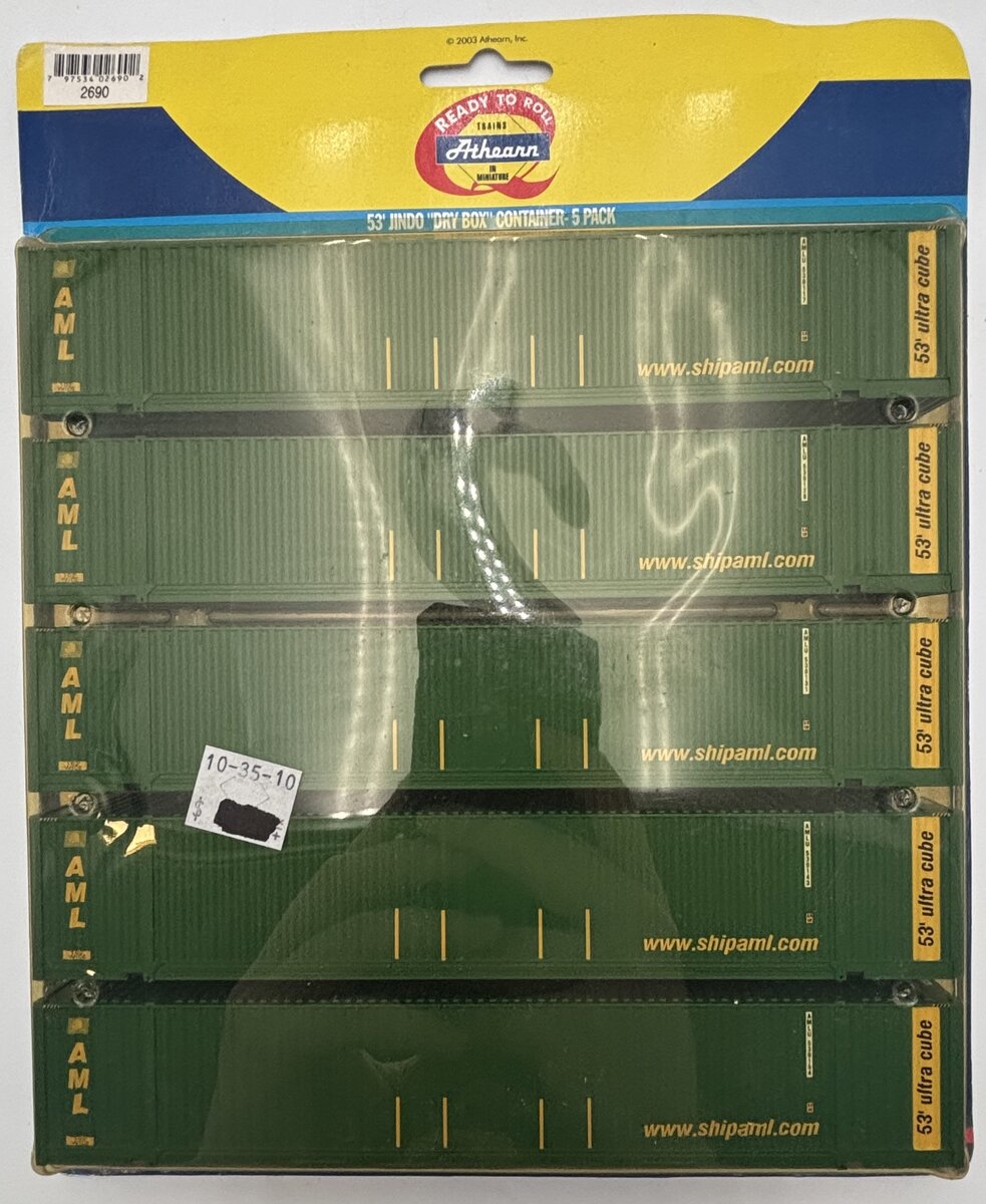 Athearn 2690 HO Alaska Marine Lines Jindo Dry Box 53'' Container Cars (Set of 5)