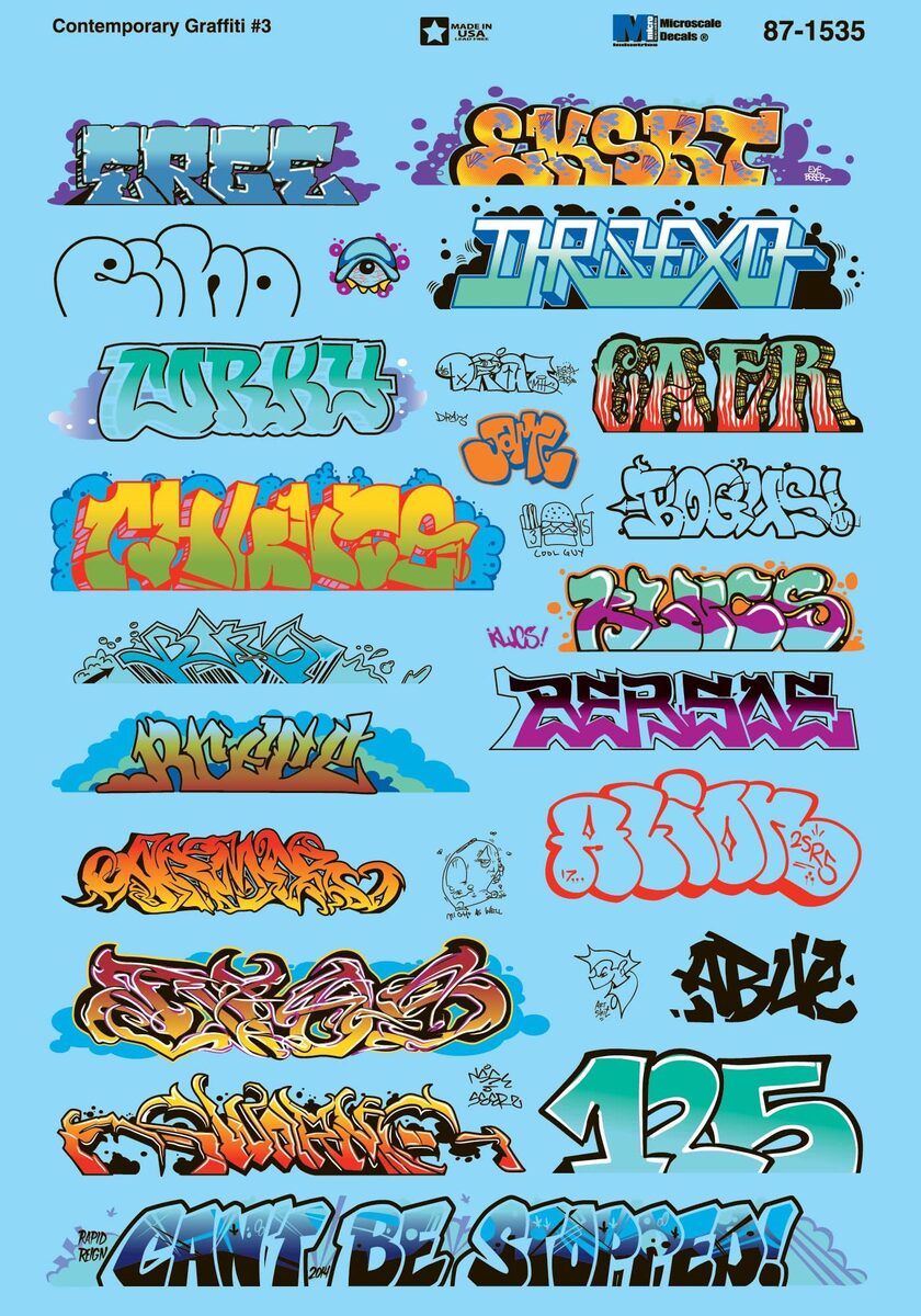 Microscale 60-1535 N Contemporary Graffiti #3 Decal Sheet