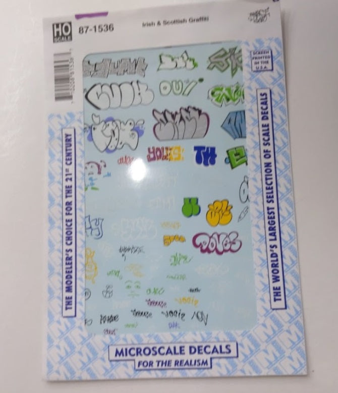 Microscale 87-1536 HO Irish & Scottish Graffiti Decal Sheet