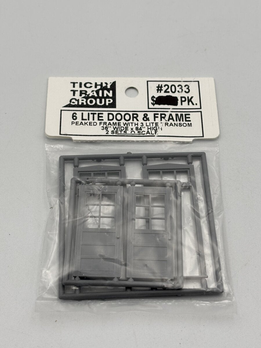 Tichy 2033 O 6 Lite Door and Frame 36" W x 84" H W/Glazing & Shades (Set of 2)