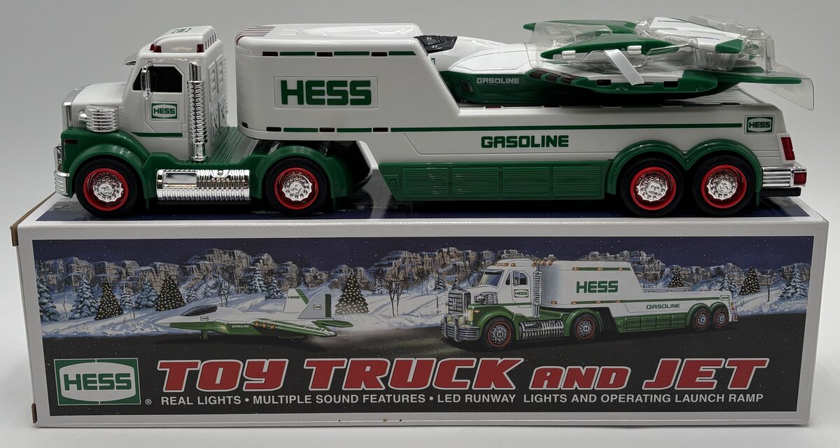 Hess 2010 Diecast Toy Truck and Jet w/Real Lights & Launch Ramp