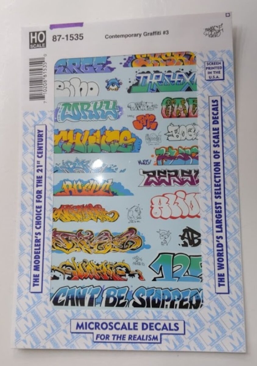 Microscale 87-1535 HO Contemporary Graffiti #3 Decal Sheet