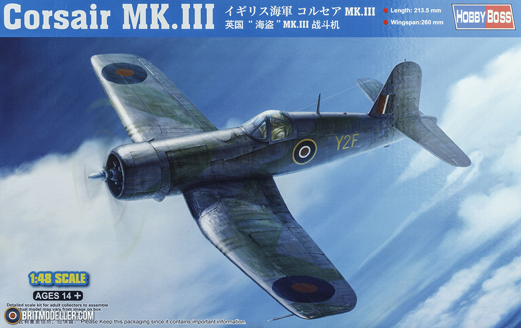 Hobby Boss Models 80396 1:48 Corsair Mk.III Military Aircraft Plane Model Kit