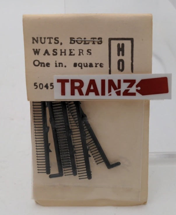 Grandt Line 5045 HO Scale 1" Sq. Nuts, Bolts, & Washers Plastic Parts