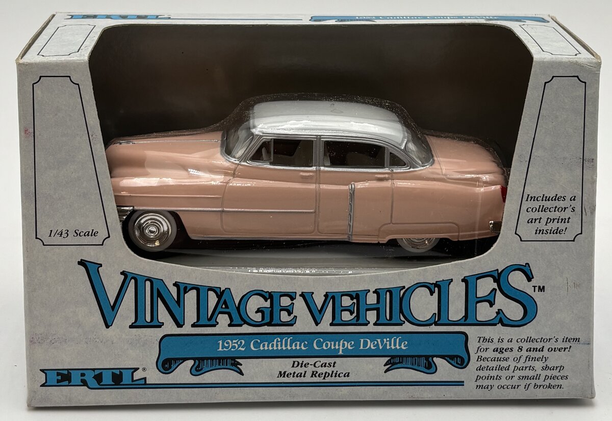 Ertl 2541 1:43 Pink & White 52' Cadillac Coupe Die Cast Car Classic Vehicles