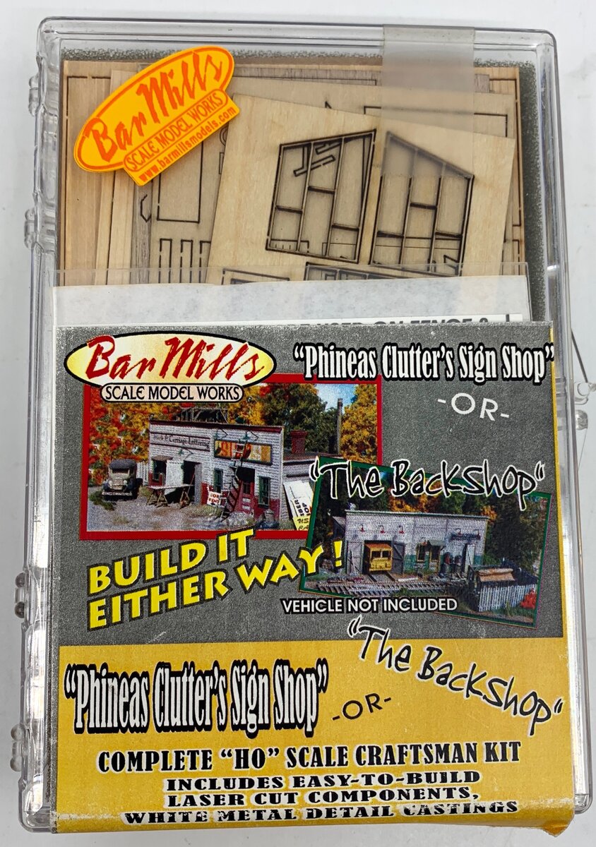 Bar Mills 0842 HO Phineas Clutter's Sign Shop Wooden Building Kit