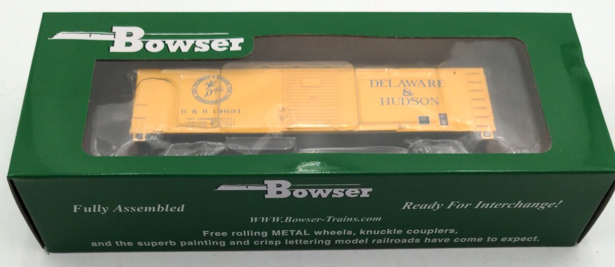 Bowser 42846 Ho 40'Steel Side Boxcar RTR D&H 19691