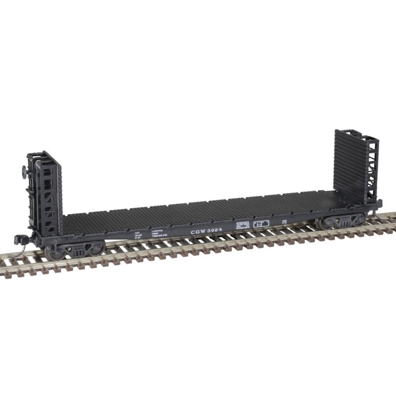 Atlas 50005796 N Chicago Great Western RTR 48' GSI Bulkhead Flat Car #3024