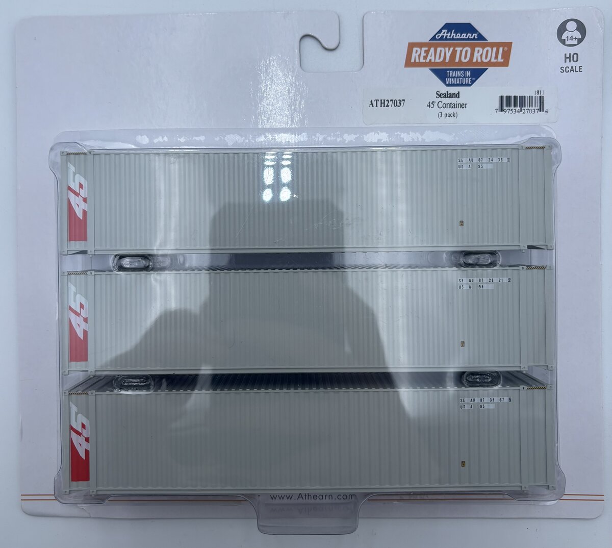 Athearn 27037 HO Sealand 45' Container (Pack of 3)