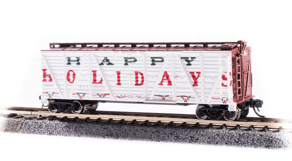 Broadway Limited 6599 N Happy Holidays Holiday Season Stock Car (Pack of 2)