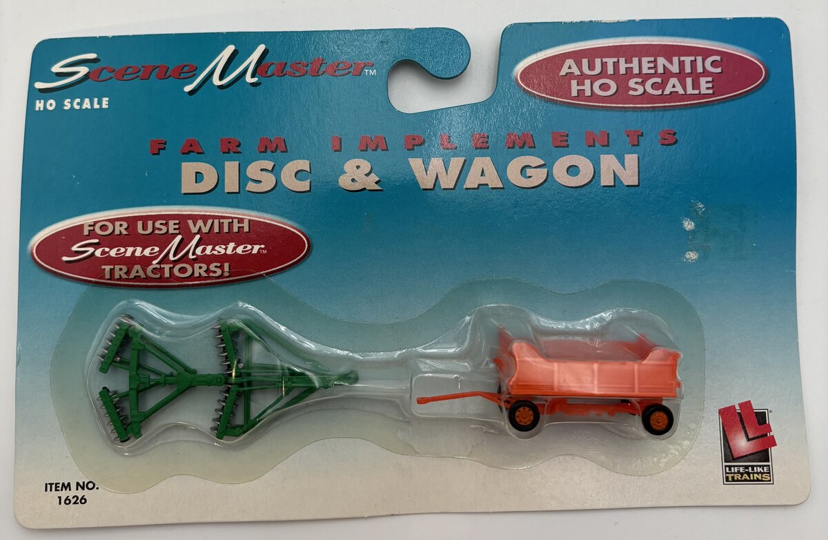 Life Like 1626 HO Scale SceneMaster Disc and Wagon Farm Implements