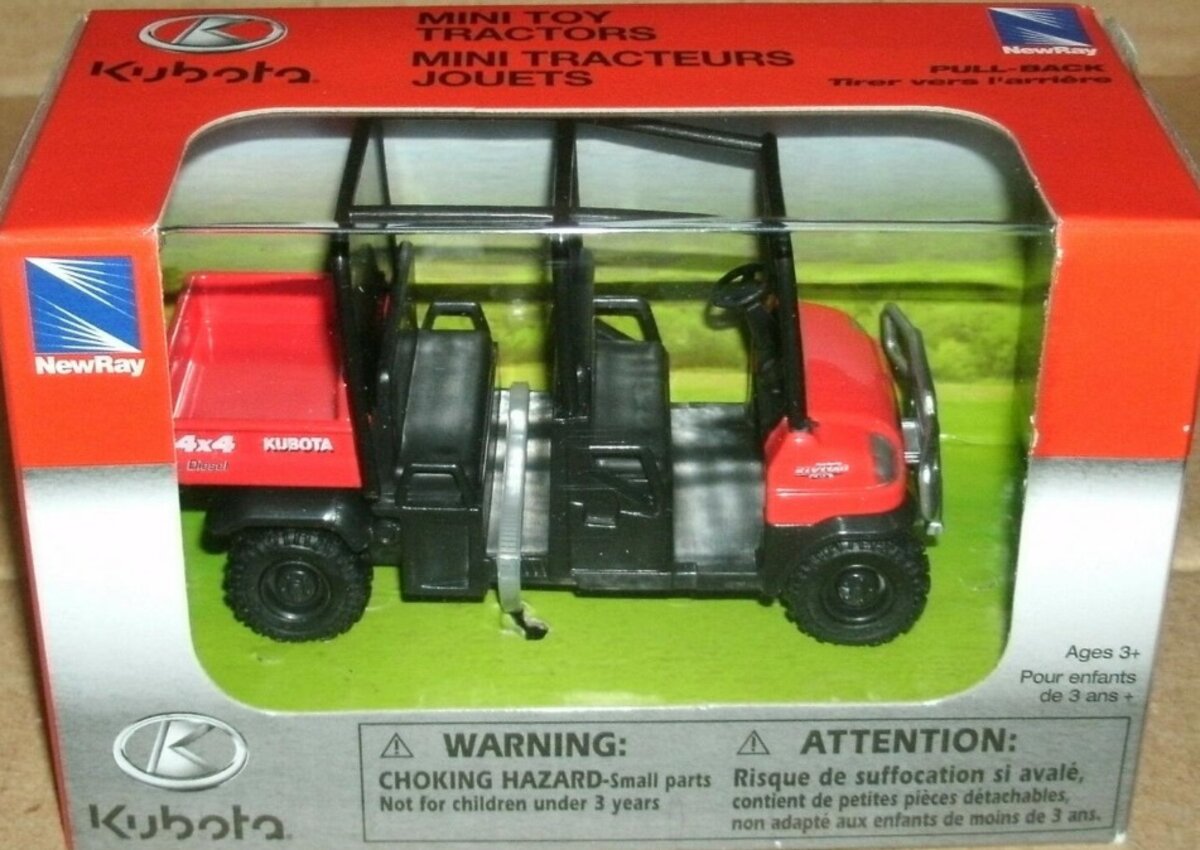 New-Ray 33277 1:36 Kubota Pull-Back Diecast Vehicle Mini Toy Tractors