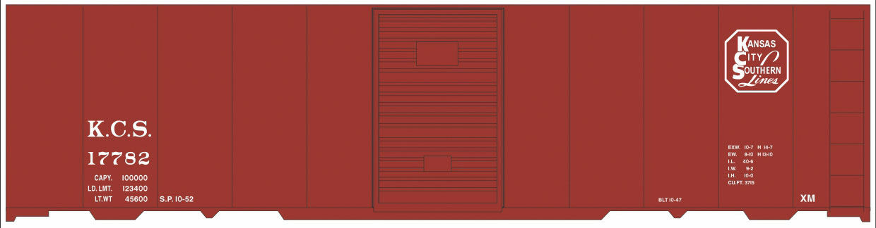 Tichy 10235N N Kansas City Southern 40' Steel Boxcar Decal Sheet