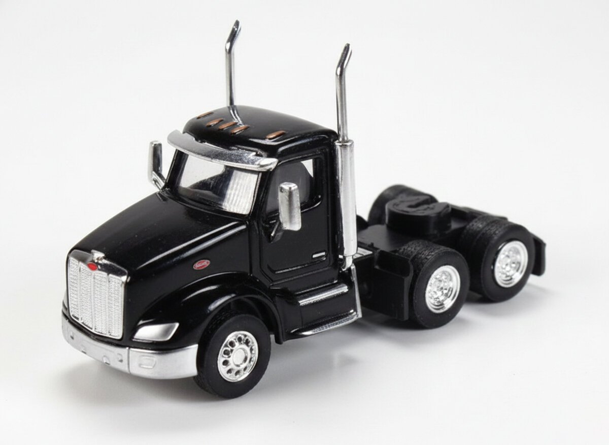 Herpa 410534 HO Black Peterbilt 579 3-Axle Day-Cab Tractor Only (Pack of 2)