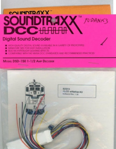 SoundTraxx 823213 Digital Sound Decoder Alco w/Nathan k3