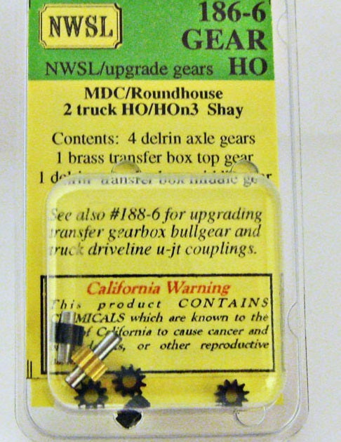 nwsl gear NWSL 186-6 MDC HO/HOn3 MDC Shay Partial Gear Regear 2 Truck Upgrade Replacement