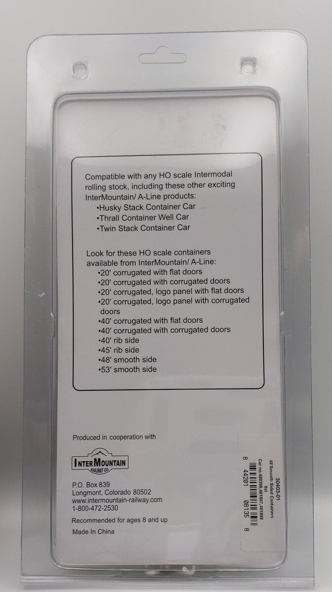 InterMountain (A-Line) 30403-01 HO Scale 48' Smooth Sided Containers - Itel