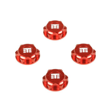 Tekno RC 5116BR Red Aluminum 17mm T Logo Wheel Nuts (Pack of 4)