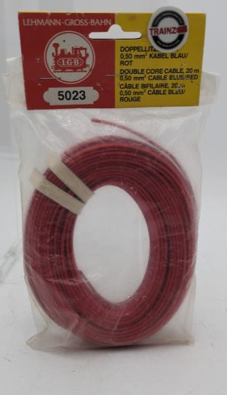 LGB 5023 G Scale Gauge Double Conductor Wire Blue/Red 20m