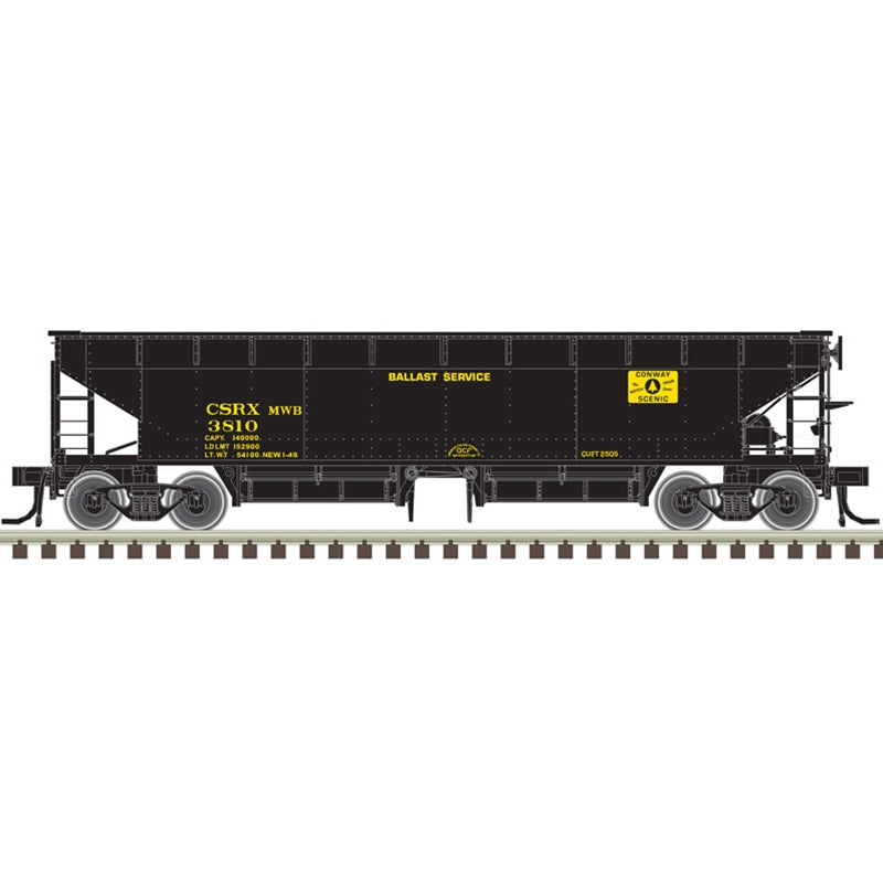 Atlas 20006795 HO Conway Scenic Railway 70-Ton Hart Ballast Car #3810