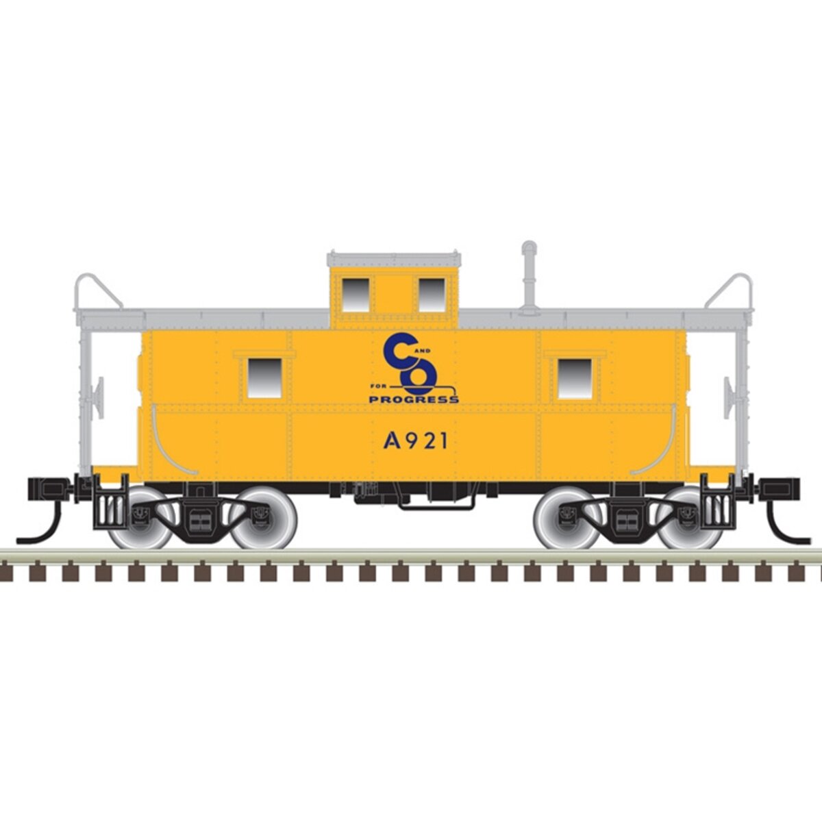 Atlas 50006029 N Chesapeake & Ohio C&O-Style Steel Center-Cupola Caboose #A921