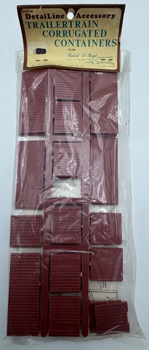Detailine Accessory 19003 HO Red Trailertrain Corrugated Containers Kit