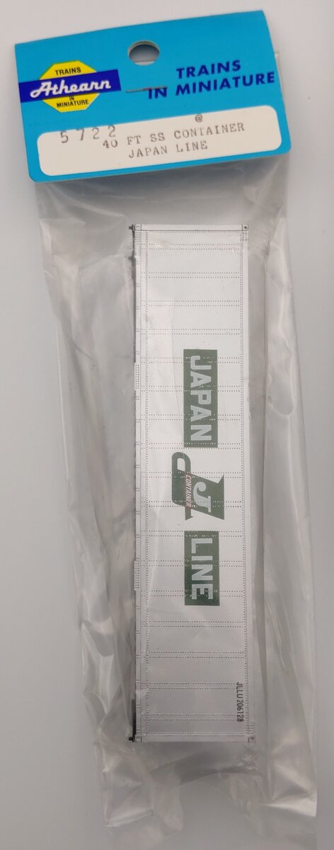 Athearn 5722 HO Scale 40' Plastic Smooth Side Container - Japan Line