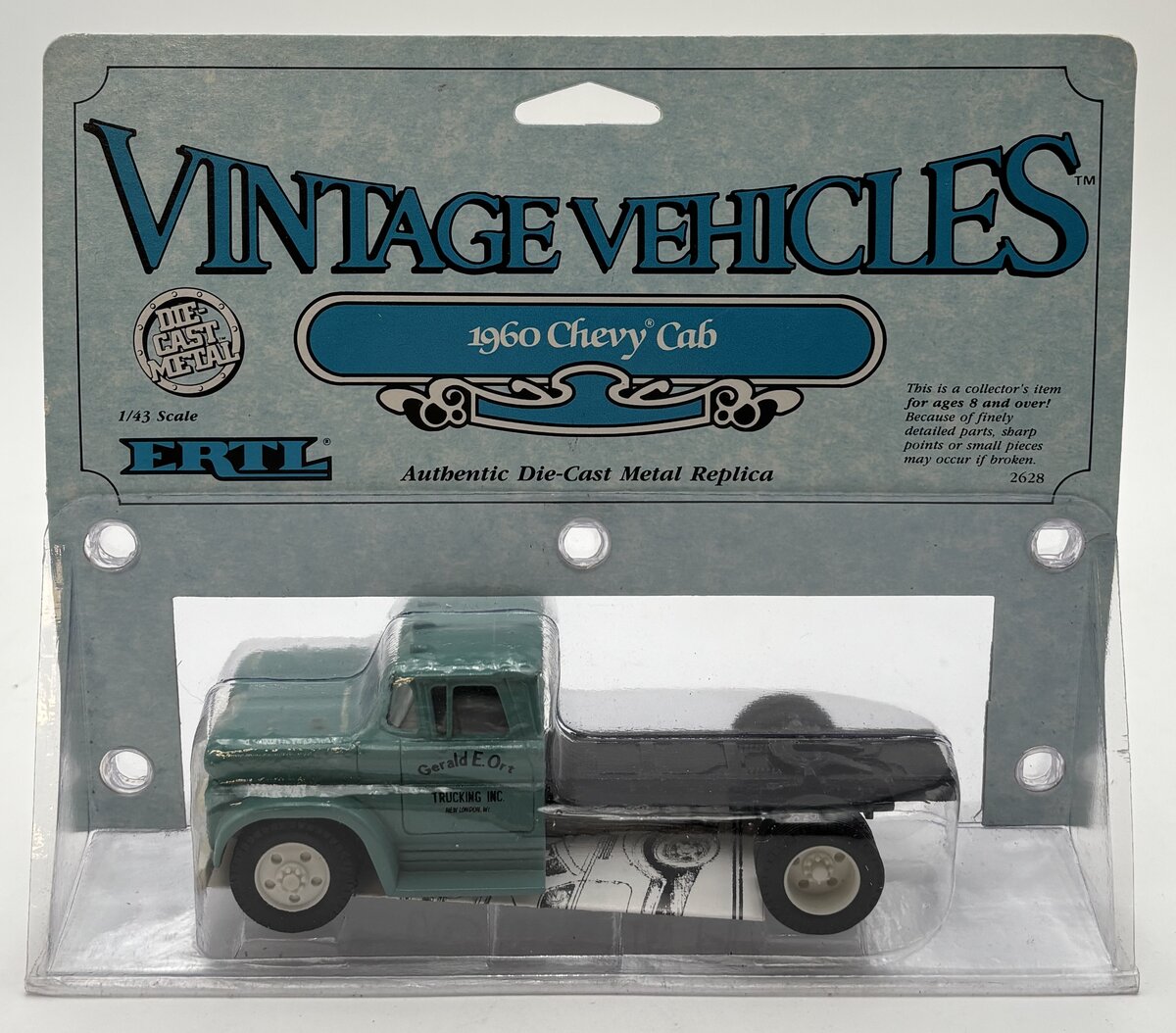 Ertl 2628 1:43 Turquoise 1960 Chevy Cab Gerald E. Ort. Vintage Vehicles