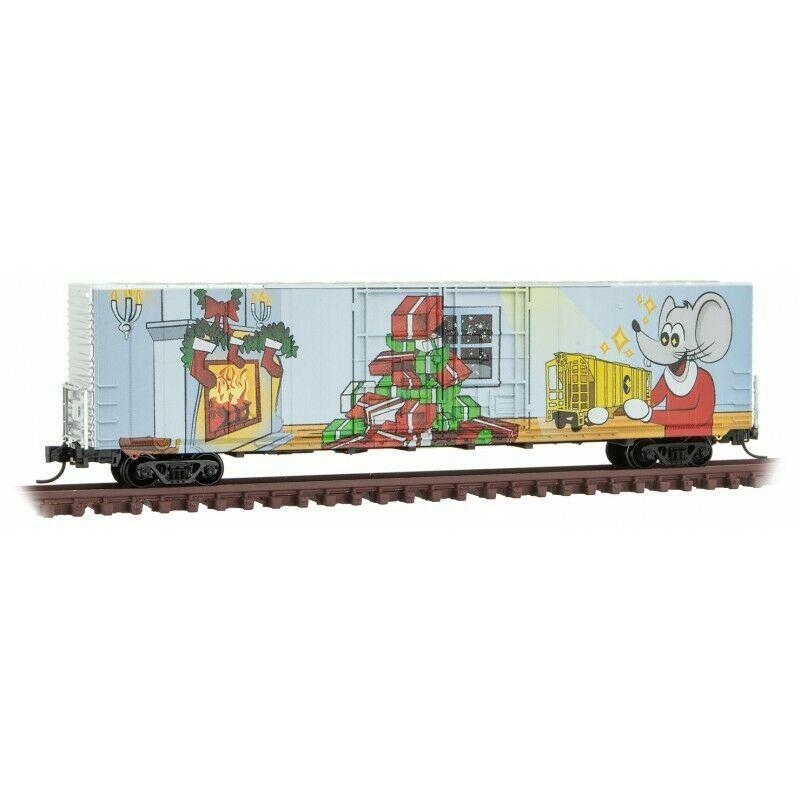 Micro-Trains 10200170 N 2021 Micro-Mouse Christmas PS-2 2-Bay Covered Hopper