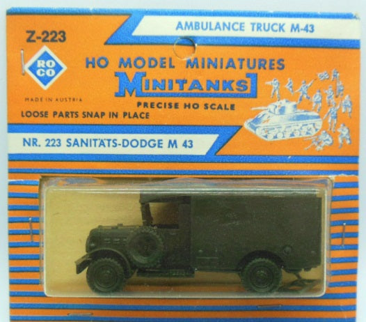 Roco Z-223 HO Scale MiniTanks Sanitats-Dodge M-43 Ambulance Truck