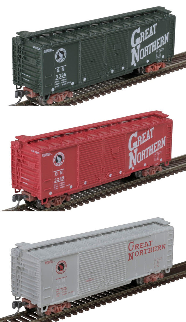 Atlas 50006203 N Great Northern 40' Double Door Boxcar (Set of 3)