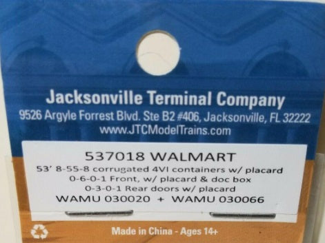 JTC Model Trains 537018 N 8-55-8 Set 1 4VI Container Walmart