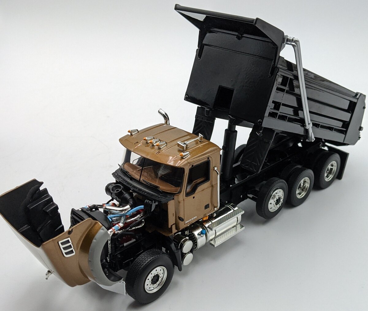 First Gear 10-4244 1:34 Mack Granite MP Dump Truck in Gold/Black
