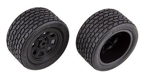 Team Associated 71195 SR10 Mounted Rear Wheels with Street Stock Tires