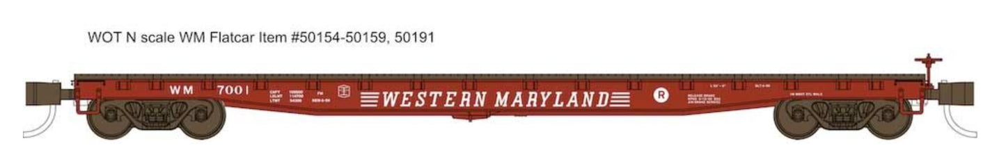 Wheels of Time 50156 N WM 53' 6" General Service Welded Fish Belly Flatcar #7019